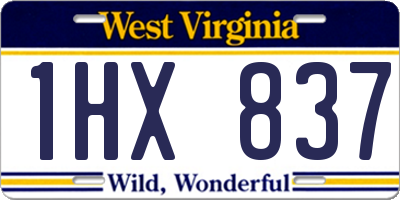 WV license plate 1HX837