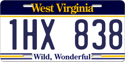 WV license plate 1HX838