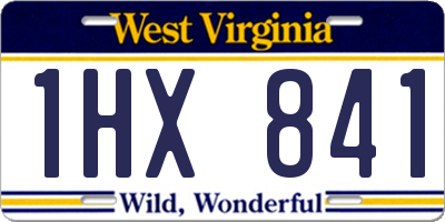 WV license plate 1HX841