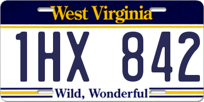 WV license plate 1HX842