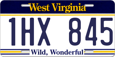 WV license plate 1HX845