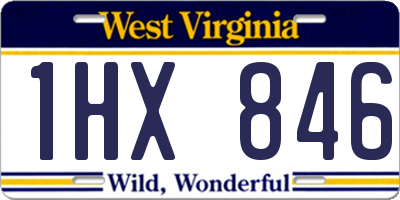 WV license plate 1HX846
