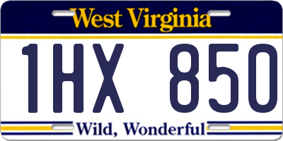 WV license plate 1HX850