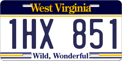 WV license plate 1HX851