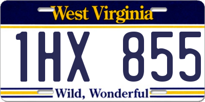 WV license plate 1HX855