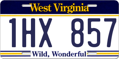 WV license plate 1HX857