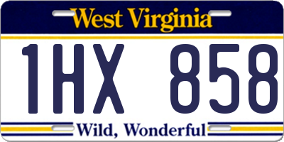 WV license plate 1HX858