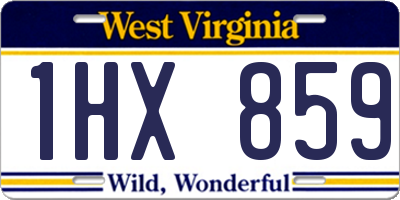 WV license plate 1HX859