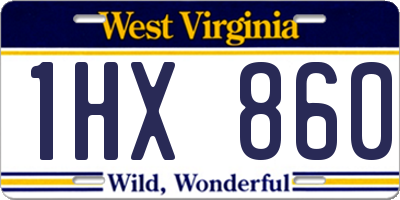 WV license plate 1HX860