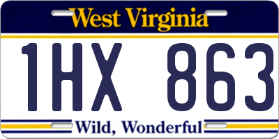 WV license plate 1HX863