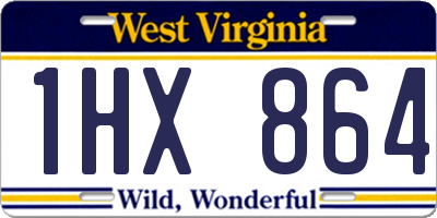 WV license plate 1HX864