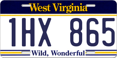 WV license plate 1HX865