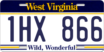 WV license plate 1HX866