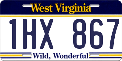 WV license plate 1HX867