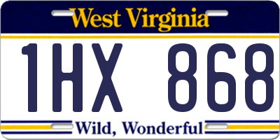 WV license plate 1HX868