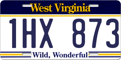 WV license plate 1HX873