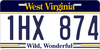 WV license plate 1HX874