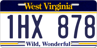WV license plate 1HX878