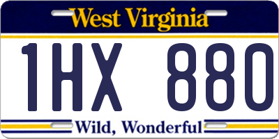 WV license plate 1HX880
