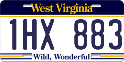 WV license plate 1HX883
