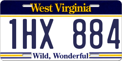 WV license plate 1HX884