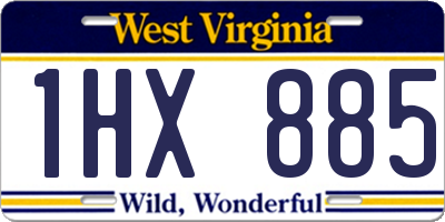 WV license plate 1HX885