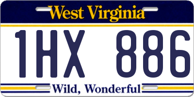 WV license plate 1HX886