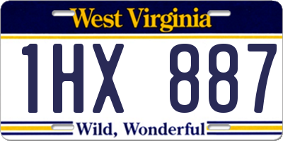WV license plate 1HX887