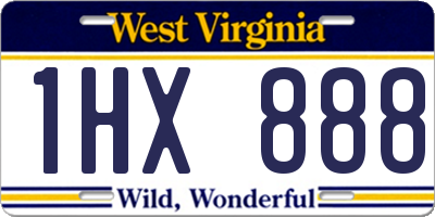WV license plate 1HX888
