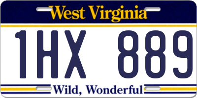 WV license plate 1HX889