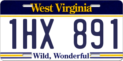 WV license plate 1HX891