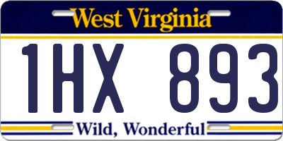 WV license plate 1HX893