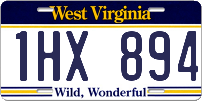WV license plate 1HX894