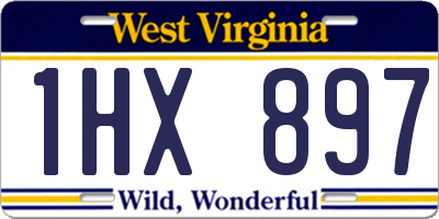 WV license plate 1HX897