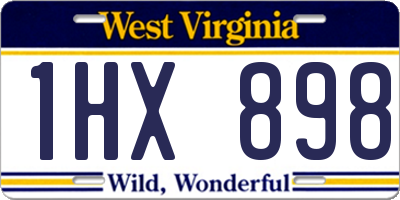 WV license plate 1HX898