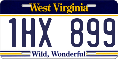 WV license plate 1HX899