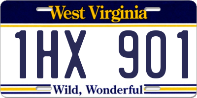 WV license plate 1HX901