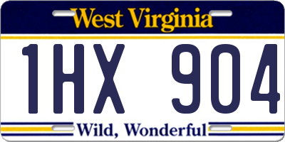 WV license plate 1HX904