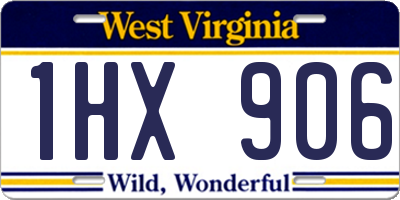 WV license plate 1HX906