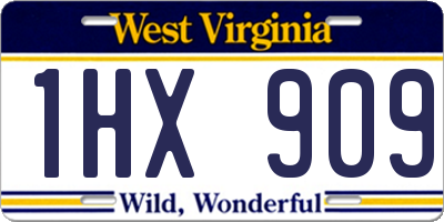 WV license plate 1HX909