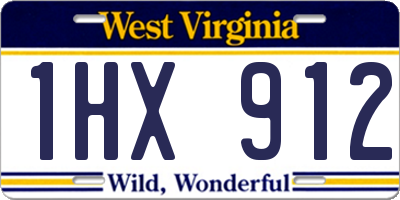 WV license plate 1HX912