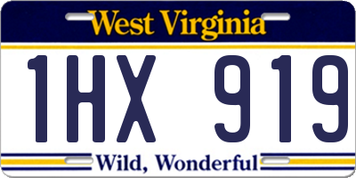 WV license plate 1HX919