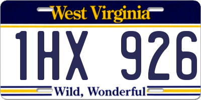 WV license plate 1HX926