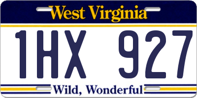 WV license plate 1HX927