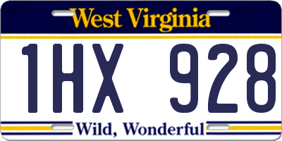 WV license plate 1HX928