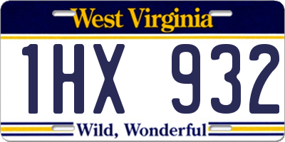 WV license plate 1HX932
