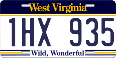 WV license plate 1HX935