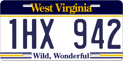 WV license plate 1HX942