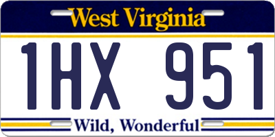 WV license plate 1HX951