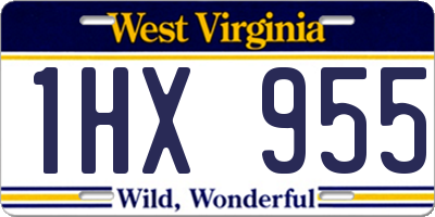 WV license plate 1HX955